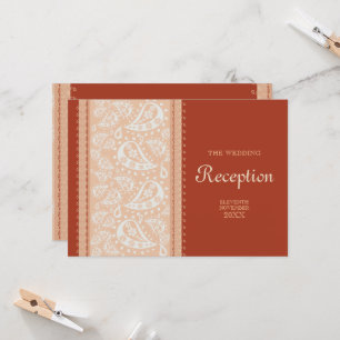 Paisley Spice Wedding Reception Kaart