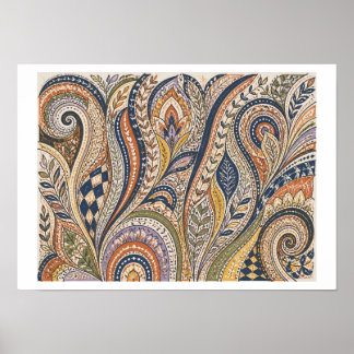 Paisley-stijl kunst poster