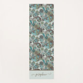 Paisley Stoffig Blauw Bruin boho Yogamat (Voorkant)