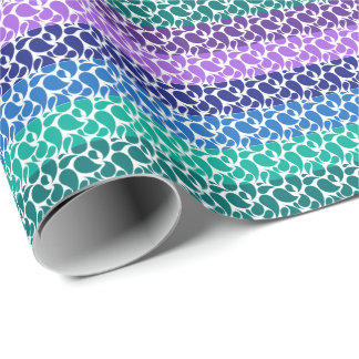 Paisley Stripes in Modern Purple Blue Green White Cadeaupapier
