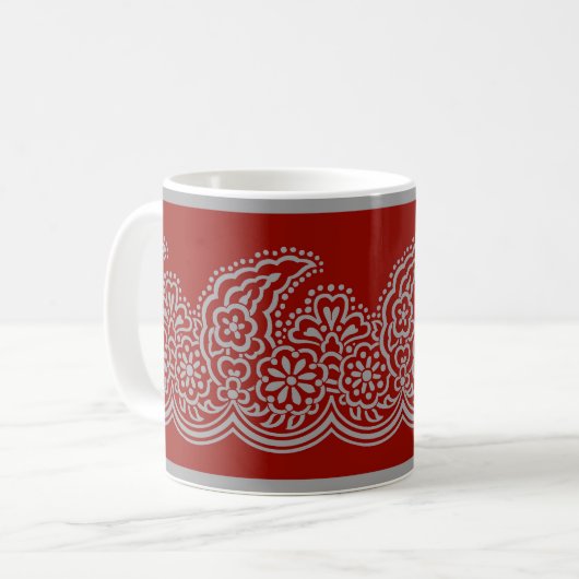 Paisley sur Mug de café rouge (Devant gauche)