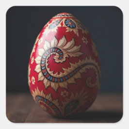 Paisley Swirl Pasen Ei Vierkante Sticker