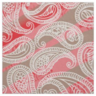 Paisley Textile Rood Roze Groene Stof Print
