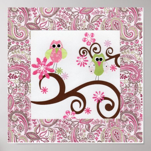 Paisley Uilen Poster (Voorkant)