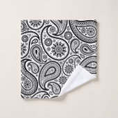 Paisley vintage noir et blanc (Gant de toilette)
