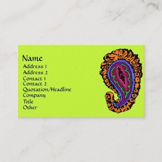 Paisley Visitekaartje (Voorkant)