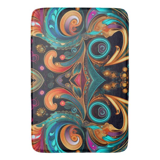 Paisley Vivid Bold Badmat (Voorkant Verticaal)