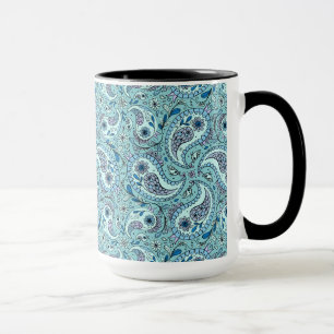 Paisley vogels in baby blauw mok