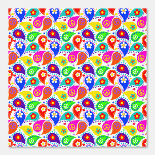 Paisley Vrede Tekens Bloemen Helder en Mooi Behang