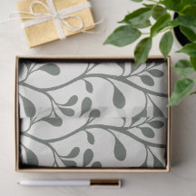 Paisley Wals Groene Silhouetten Minimaal Botanisch