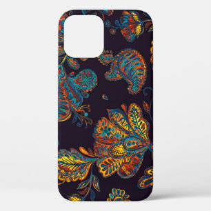Paisley waterverf: bloemenpatroon tegel iPhone 12 hoesje