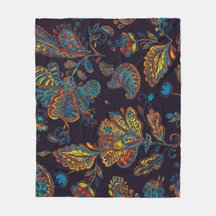 Paisley waterverf: bloemenpatroon tegel fleece deken