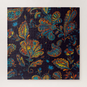 Paisley waterverf: bloemenpatroon tegel legpuzzel