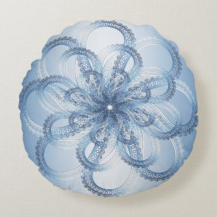 Paisley zilver-element. rond kussen