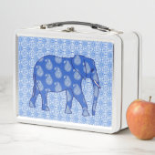 Paisleyolifant, kobaltblauw en wit (In situ)