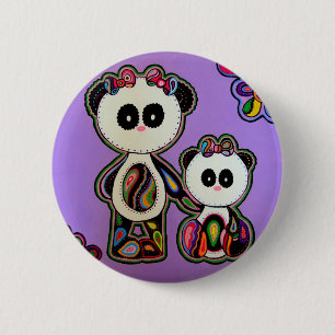 PAISLEYPANDAS RONDE BUTTON 5,7 CM
