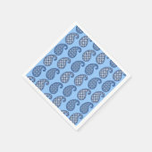Paisleypatroon, hemelsblauw, marine en wit servetten (Hoek)