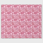 Paisleypatroon, lichtschaduwen tot diepe roze cadeaupapier (Vlak)