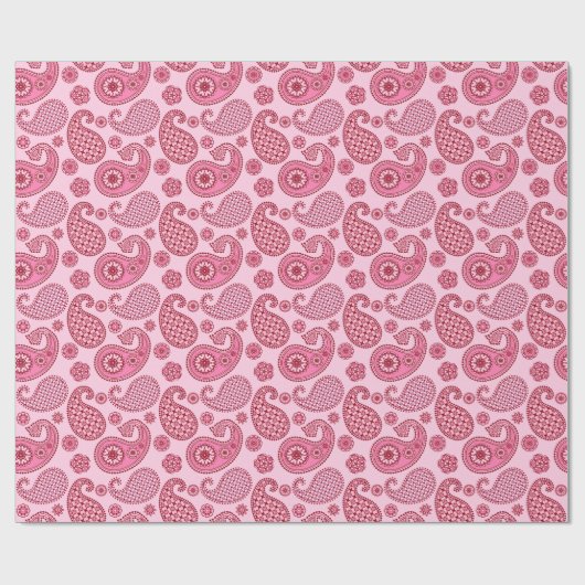 Paisleypatroon, lichtschaduwen tot diepe roze cadeaupapier (Vlak)