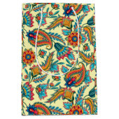 paisleypatroon op gele grote tas medium cadeauzakje (Voorkant)