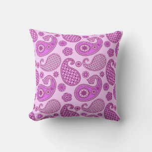 Paisleypatroon, orchidee en amethyst-paars buitenkussen