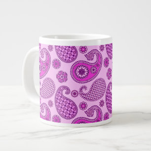 Paisleypatroon, orchidee en amethyst-paars jumbo mok