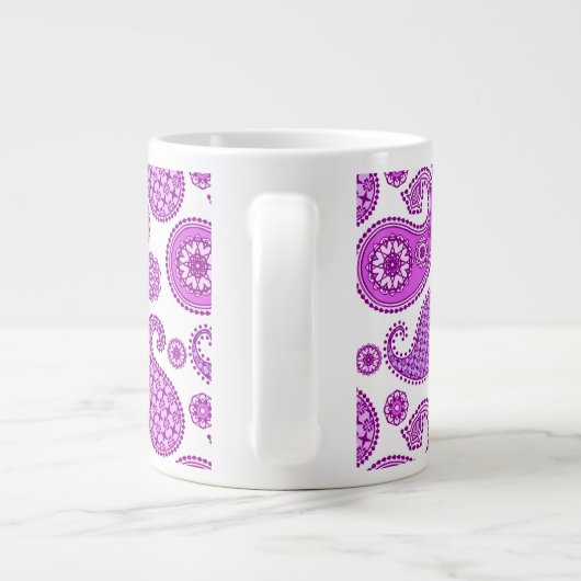 Paisleypatroon, violet, paars en wit jumbo mok (Achterkant)
