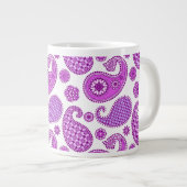 Paisleypatroon, violet, paars en wit jumbo mok (Voorkant rechts)
