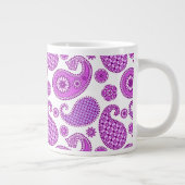 Paisleypatroon, violet, paars en wit jumbo mok (Rechts)