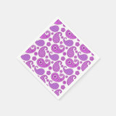 Paisleypatroon, violet, paars en wit servetten (Hoek)