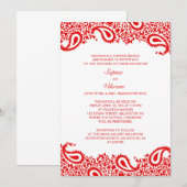 Paisleys Elegant Indian Wedding Flat Invitation Kaart (Voorkant / Achterkant)