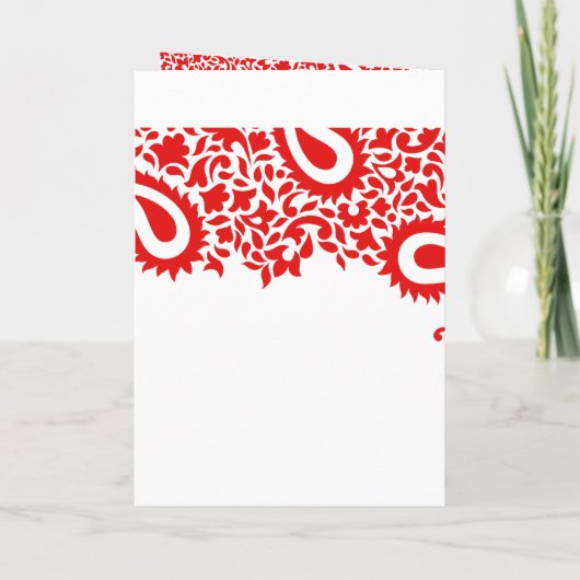 Paisleys Elégant Mariage Indien Plié Invitation (Dos)