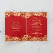 Paisleys Elegante Indiase bruiloft gevouwen uitnod (Binnen)