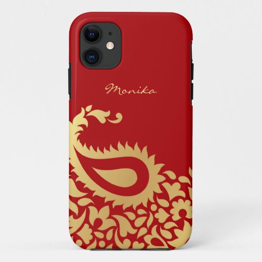 Paisleys Indian Red iPhone 5 Hoesje (Achterkant)