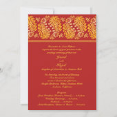 Paisleys Indian Wedding Flat Invitation Kaart (Achterkant)