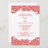 Paisleys Mariage avec Programmes Invitation Plat (Devant / Derrière)