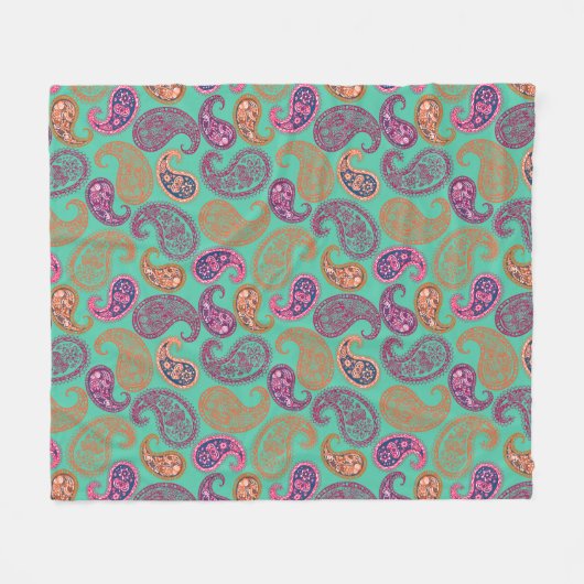 Paisleys Pattern Fleece Deken (Voorkant (Horizontaal))