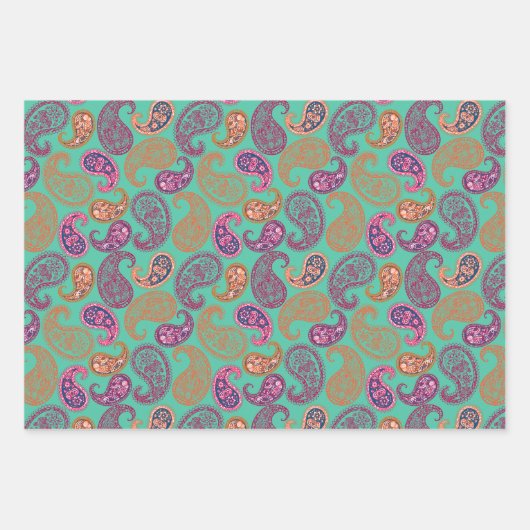 Paisleys Pattern Inpakpapier Vel (Voorkant)