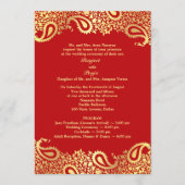 Paisleys Wedding with Programs Flat Invitation Programma (Voorkant)
