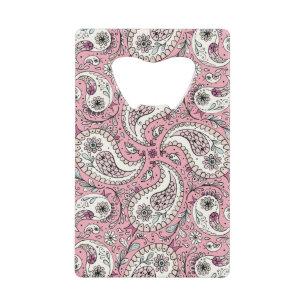 Paisleyvogels in het roze van baby kredietkaart flessenopener
