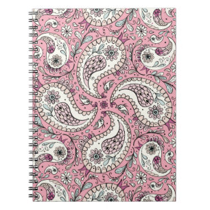 Paisleyvogels in het roze van baby notitieboek