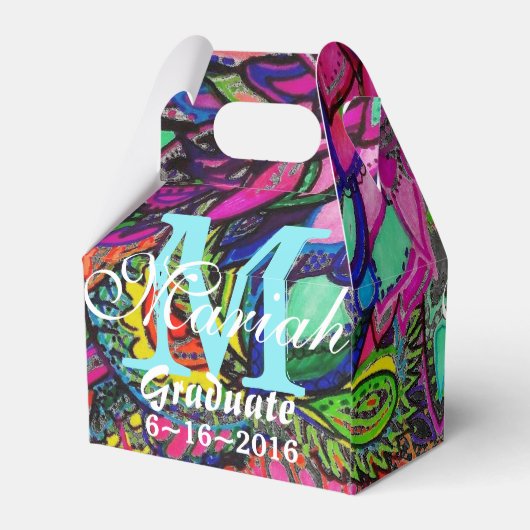 Paisly Feathers Heldere en kleurrijke gunstbox Bedankdoosjes (Achterkant)