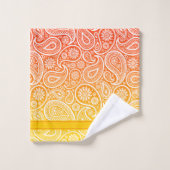 Paisson blanc sur ombre jaune à rouge (Gant de toilette)