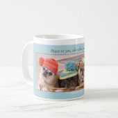 Paix à vous tasse de carlin d'hiver par des (Devant gauche)