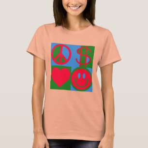 PAIX AIMER L'ARGENT HEUREUX T-shirt féminin