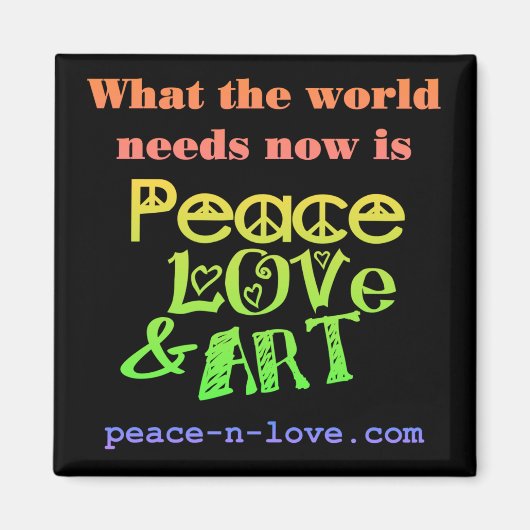 Paix, Amour & Art Magnet (Devant)