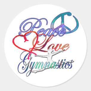 Paix, amour, autocollants de gymnastique