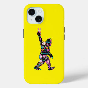 Paix Amour Bigfoot Hippie Drôle Amateur de Bigfoot