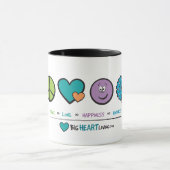 Paix, amour, bonheur, et tasse de gentillesse (Centre)