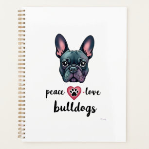Paix Amour Bouledogues Vintage Galaxie Bouledogue